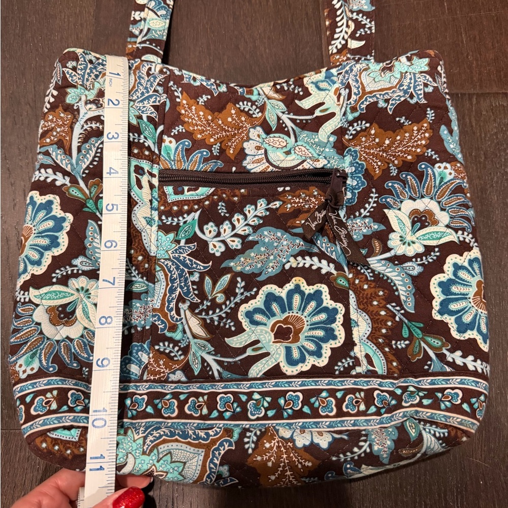 Vera Bradley Brown and Blue Floral Shoulder Bag - Picture 3 of 12